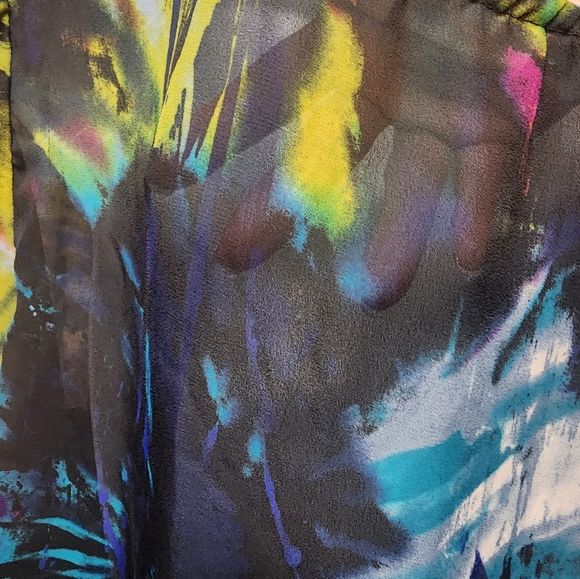 Cato Blouse XL Long Sleeve Sheer Lightweight Multicolor Casual Bell Sleeve B697 - Picture 6 of 8